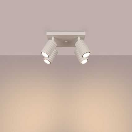 Spotlampe KARBON 4xGU10/10W/230V cremefarvet
