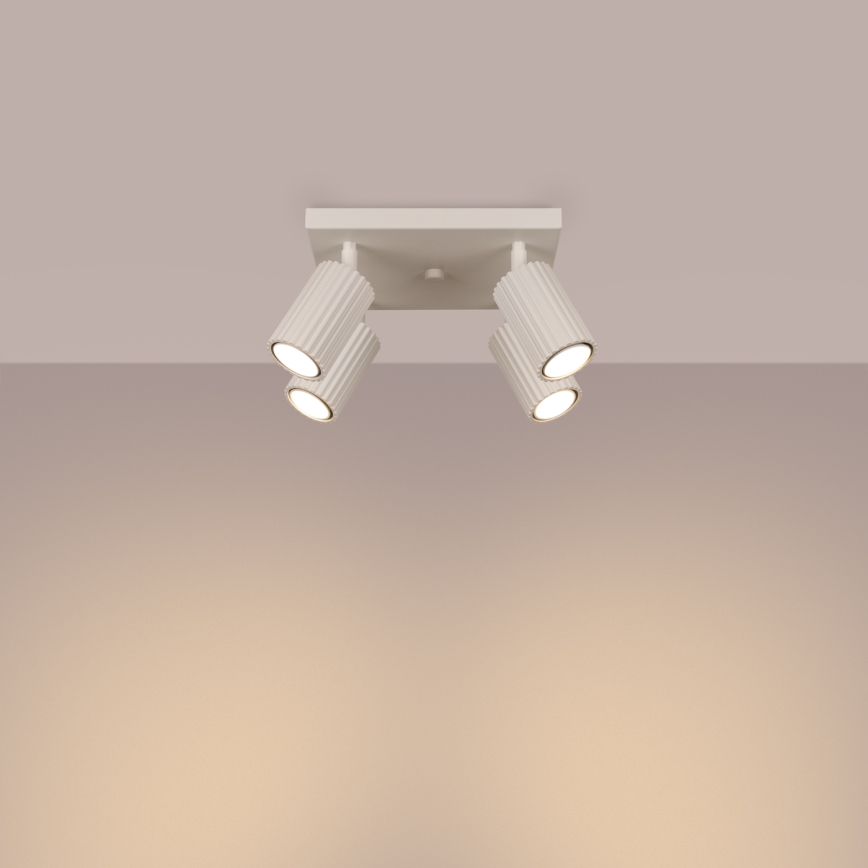 Spotlampe KARBON 4xGU10/10W/230V cremefarvet
