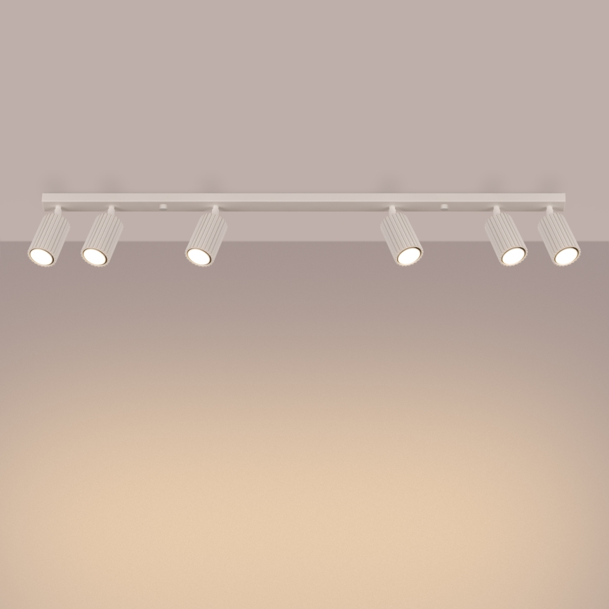 Spotlampe KARBON 6xGU10/10W/230V cremefarvet