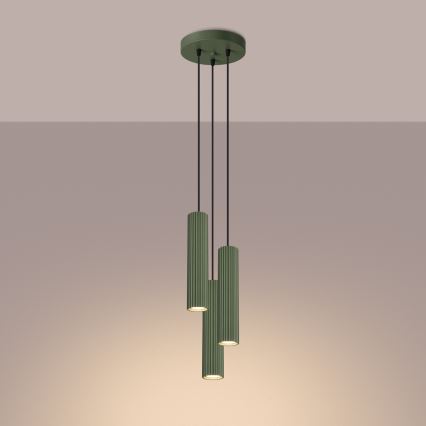 Pendel KARBON 3xGU10/10W/230V grøn