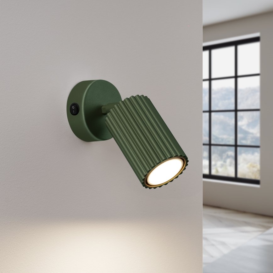 Vægspot KARBON 1xGU10/10W/230V grøn