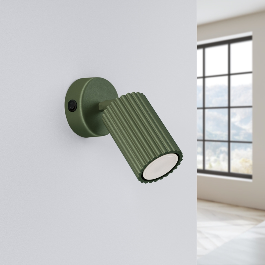 Vægspot KARBON 1xGU10/10W/230V grøn
