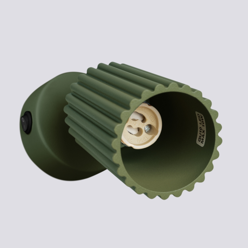 Vægspot KARBON 1xGU10/10W/230V grøn