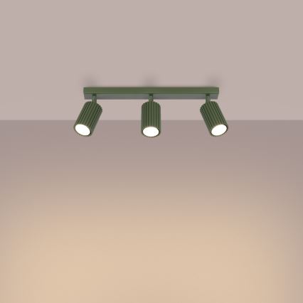 Spotlampe KARBON 3xGU10/10W/230V grøn