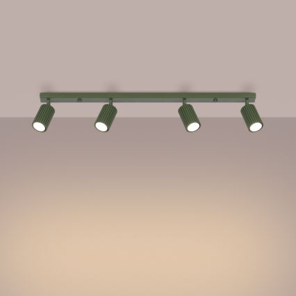 Spotlampe KARBON 4xGU10/10W/230V grøn