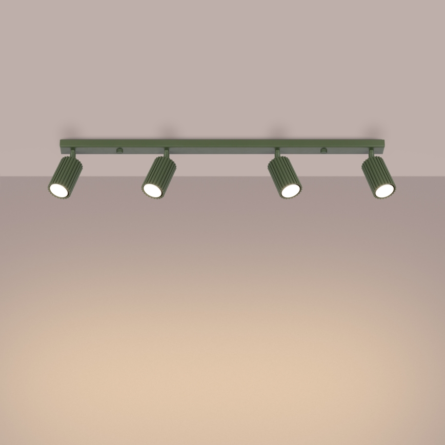 Spotlampe KARBON 4xGU10/10W/230V grøn