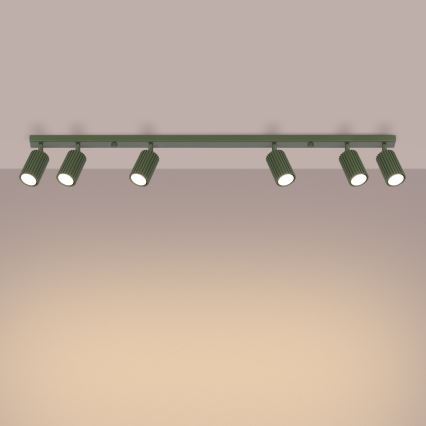 Spotlampe KARBON 6xGU10/10W/230V grøn