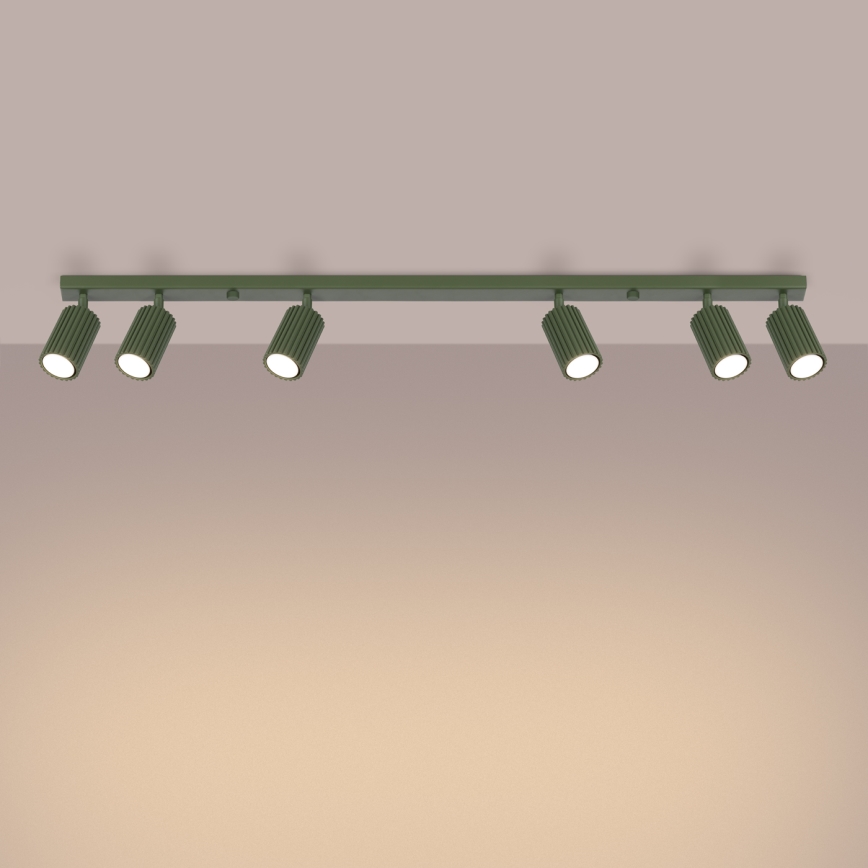 Spotlampe KARBON 6xGU10/10W/230V grøn