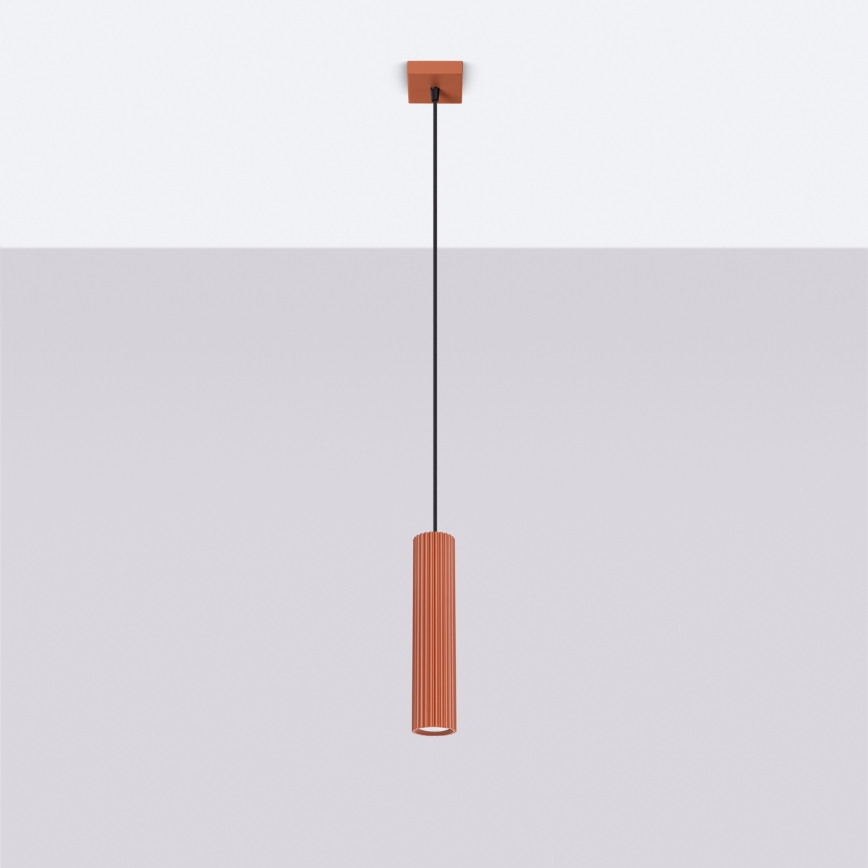 Pendel KARBON 1xGU10/10W/230V rød