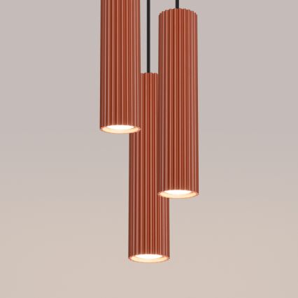 Pendel KARBON 3xGU10/10W/230V rød