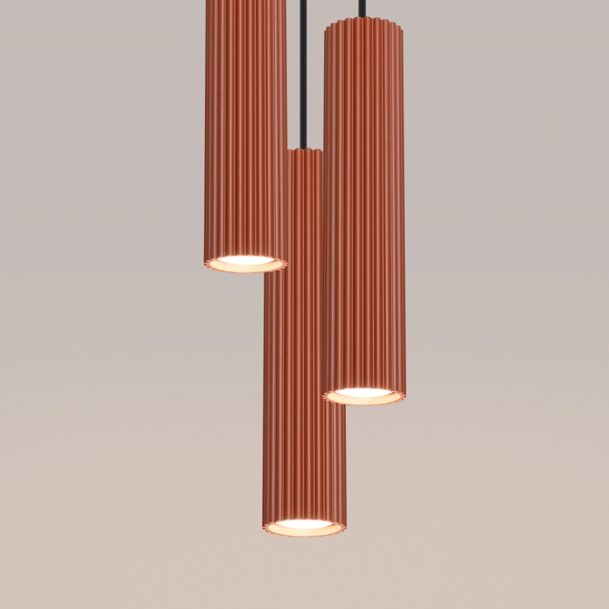 Pendel KARBON 3xGU10/10W/230V rød