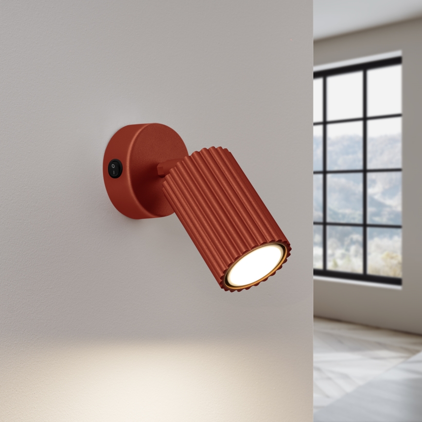 Vægspot KARBON 1xGU10/10W/230V rød