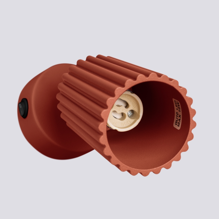 Vægspot KARBON 1xGU10/10W/230V rød