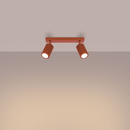 Spotlampe KARBON 2xGU10/10W/230V rød