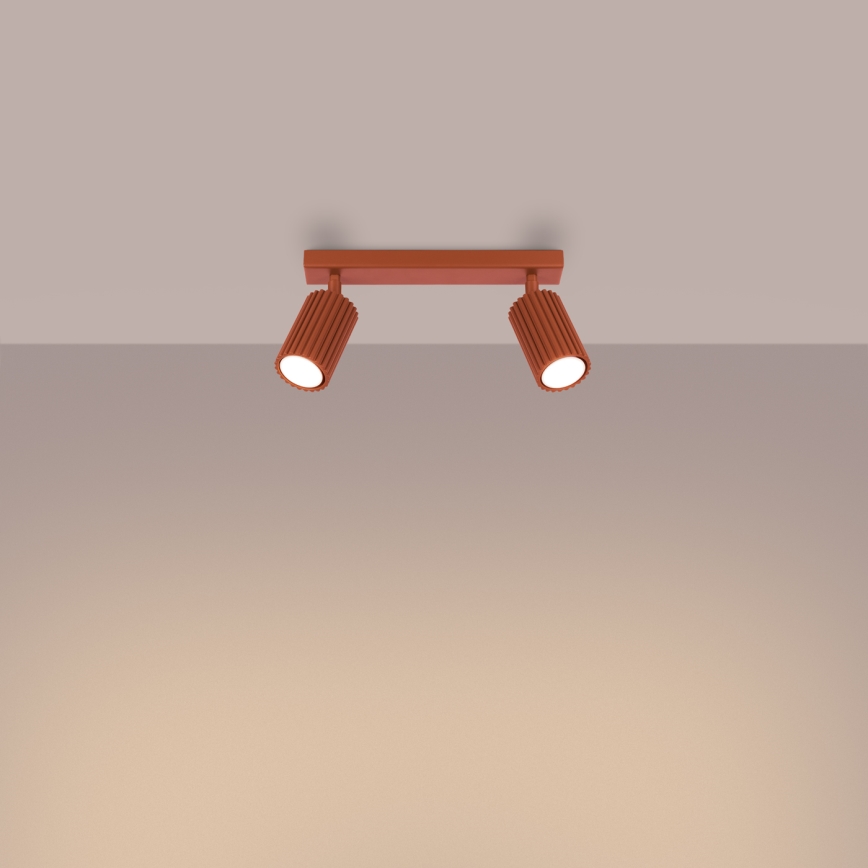 Spotlampe KARBON 2xGU10/10W/230V rød