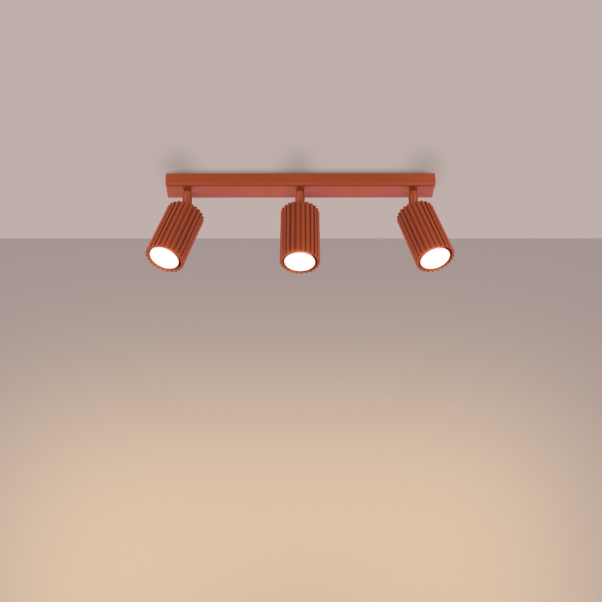 Spotlampe KARBON 3xGU10/10W/230V rød