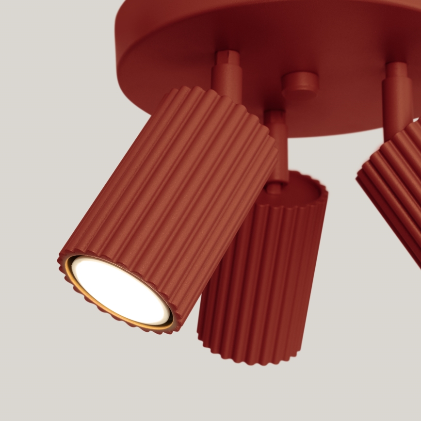 Spotlampe KARBON 3xGU10/10W/230V rød
