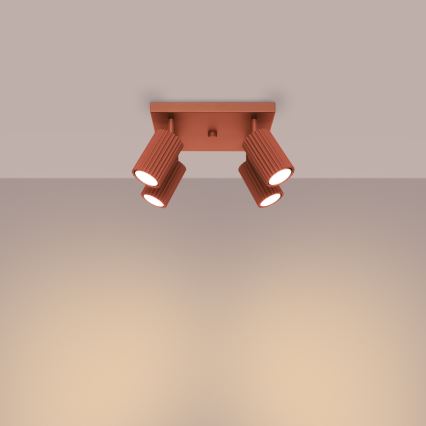 Spotlampe KARBON 4xGU10/10W/230V rød
