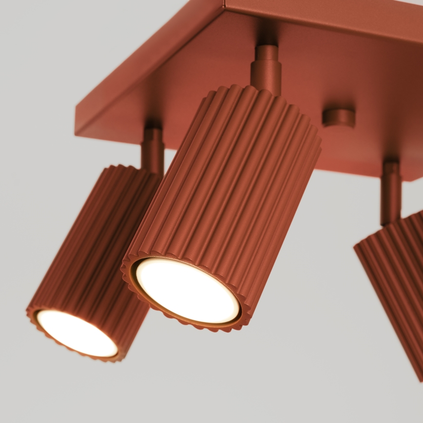 Spotlampe KARBON 4xGU10/10W/230V rød