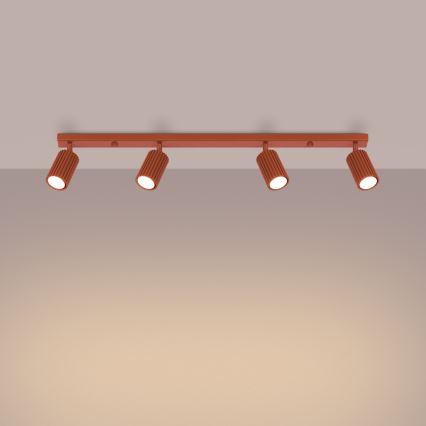 Spotlampe KARBON 4xGU10/10W/230V rød
