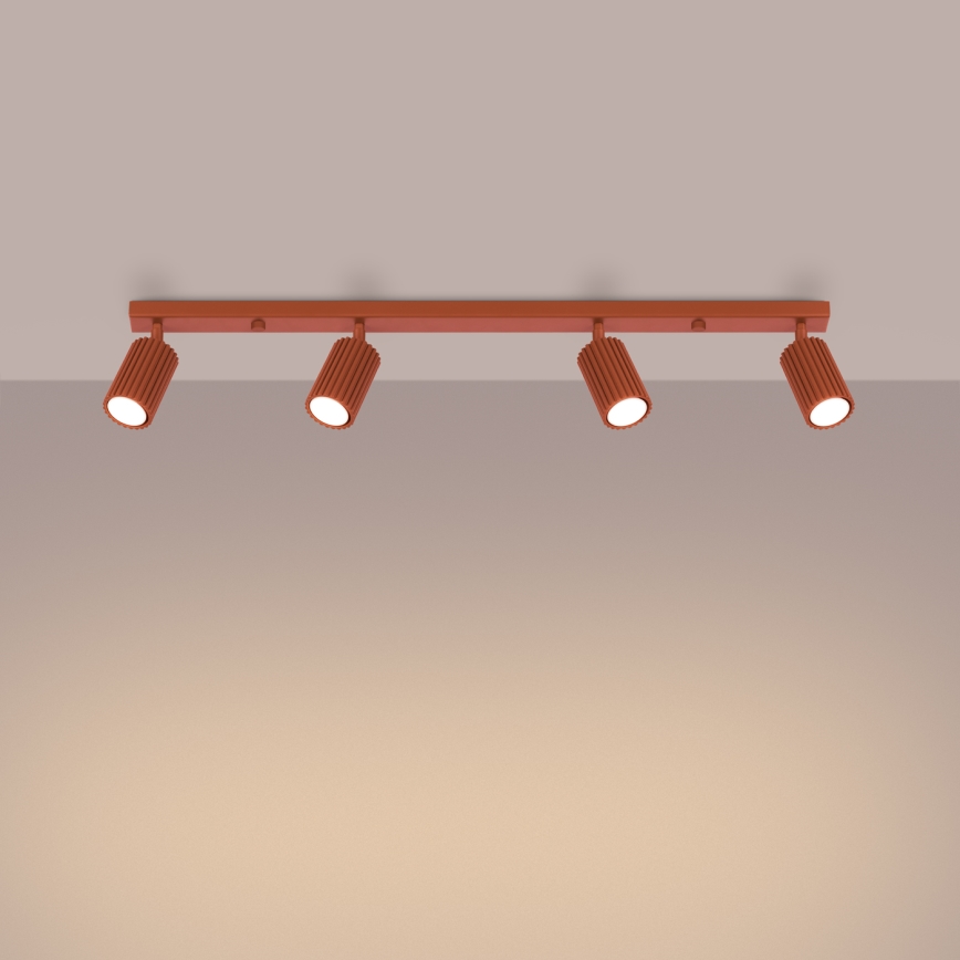 Spotlampe KARBON 4xGU10/10W/230V rød