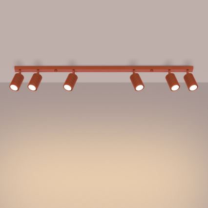 Spotlampe KARBON 6xGU10/10W/230V rød