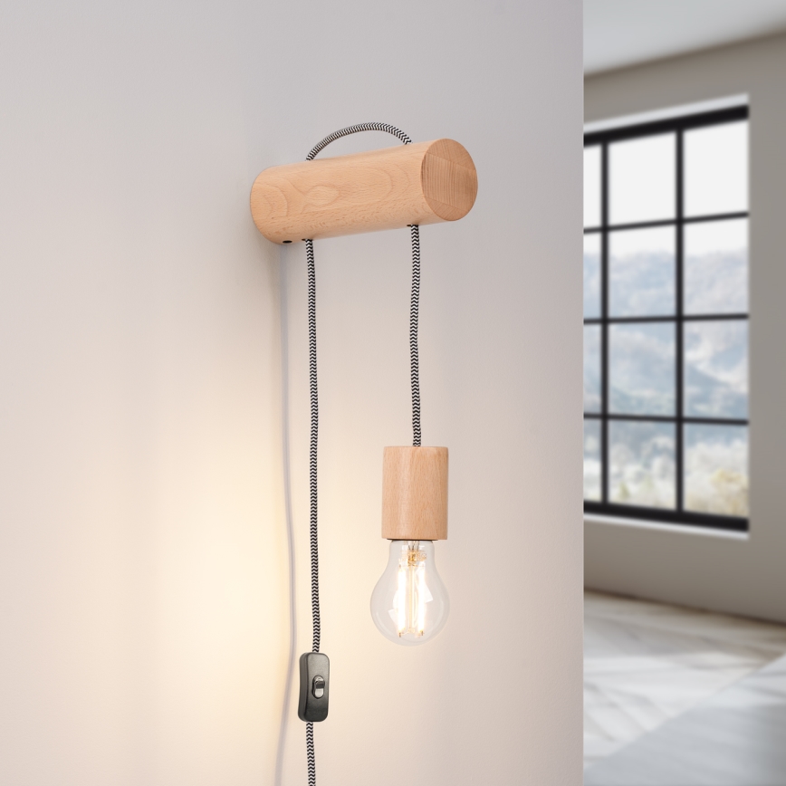 Væglampe NIMBI 1xE27/15W/230V bøg