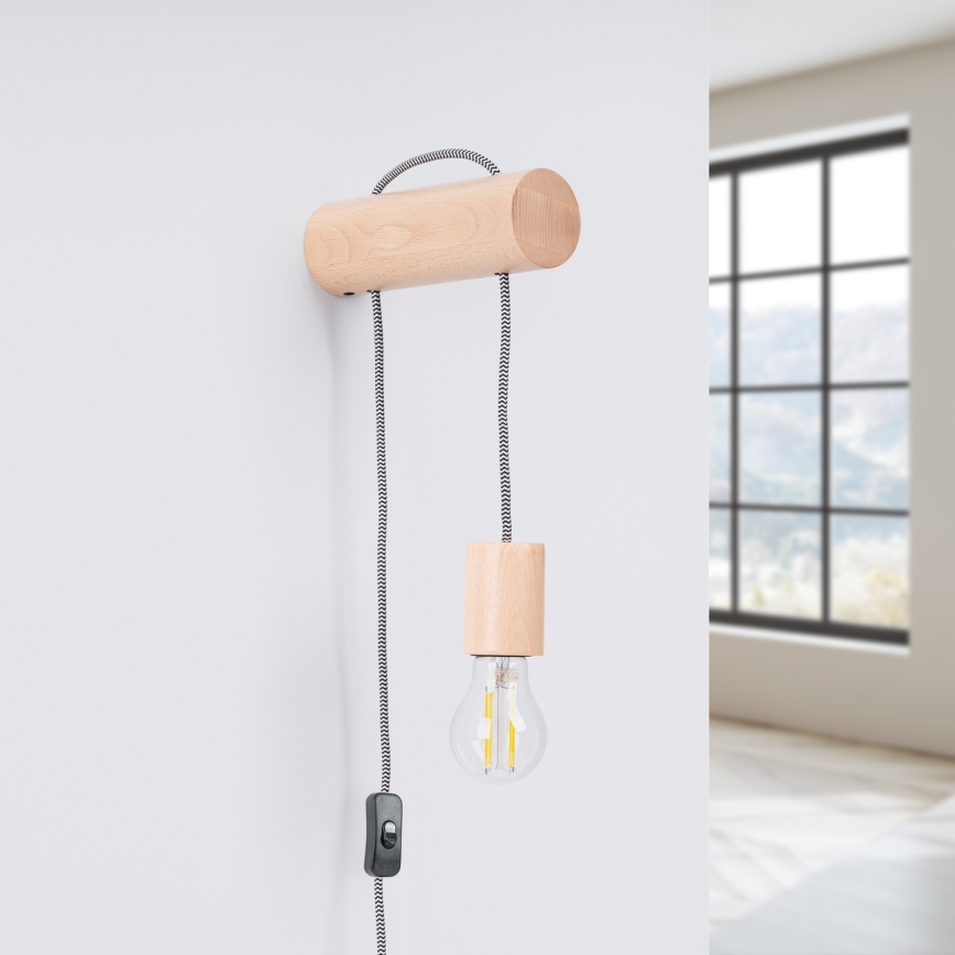 Væglampe NIMBI 1xE27/15W/230V bøg