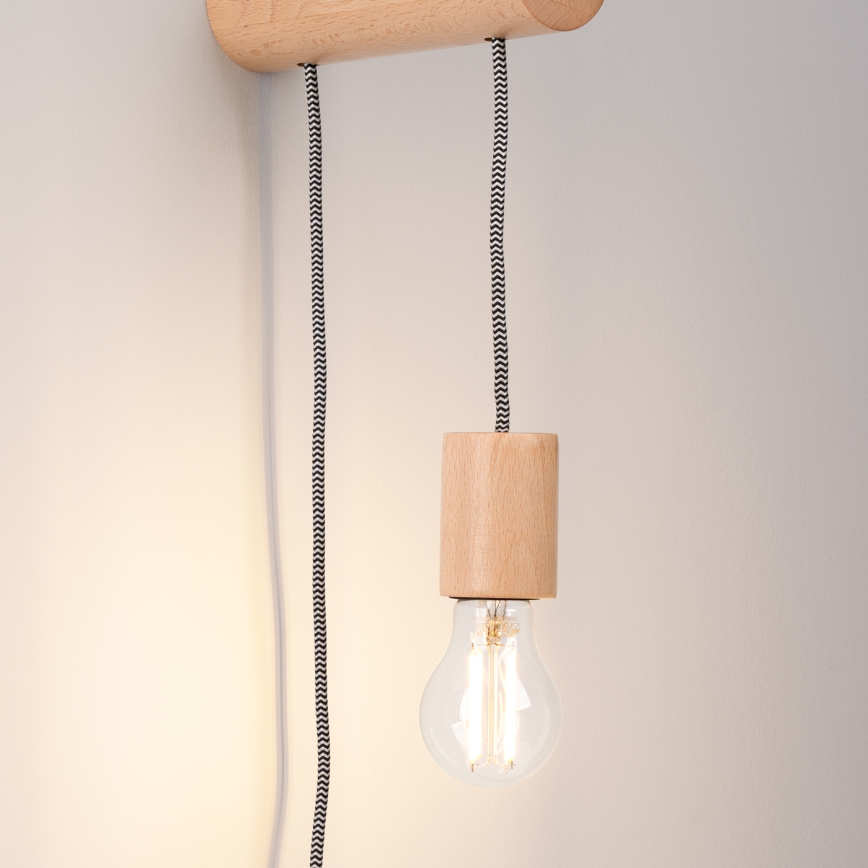 Væglampe NIMBI 1xE27/15W/230V bøg