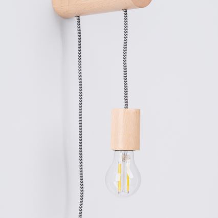 Væglampe NIMBI 1xE27/15W/230V bøg