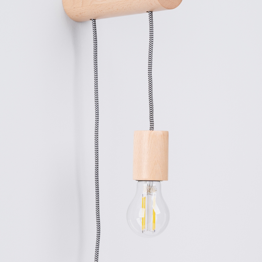 Væglampe NIMBI 1xE27/15W/230V bøg