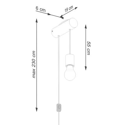 Væglampe NIMBI 1xE27/15W/230V bøg