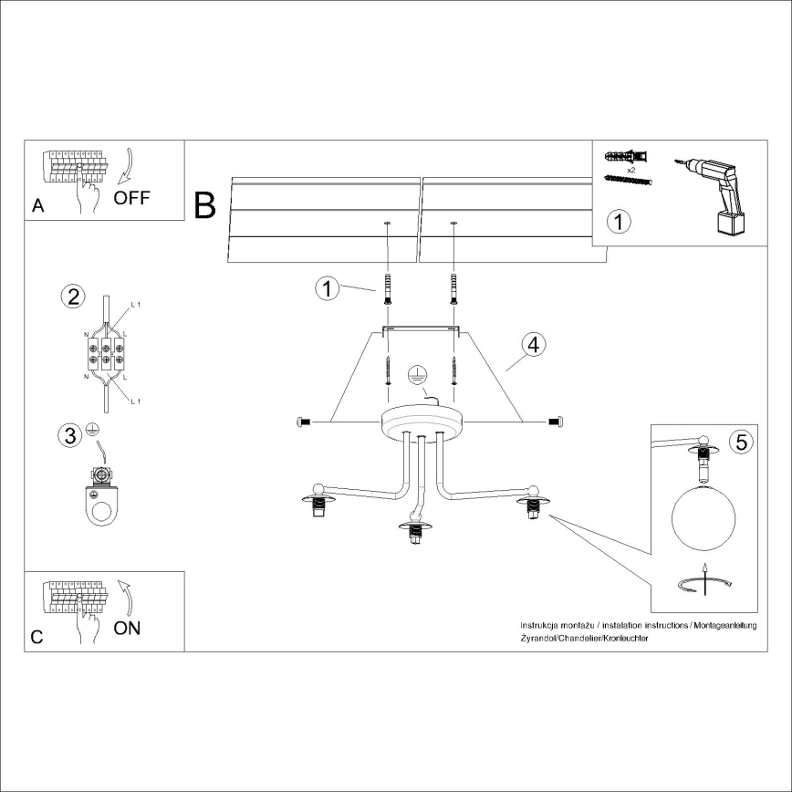 Pendellampe ASTRAL 3xG9/8W/230V hvid
