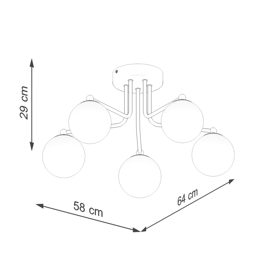 Pendellampe ASTRAL 5xG9/8W/230V hvid