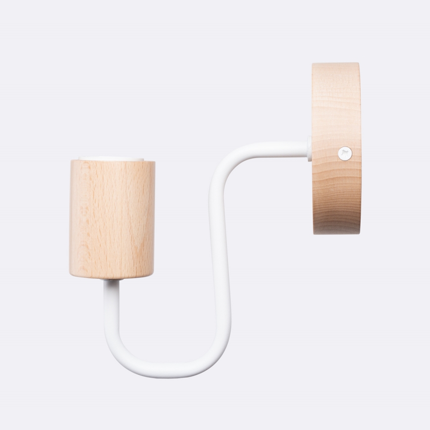 Væglampe TIMBO 1xE27/15W/230V hvid/beige/bøg