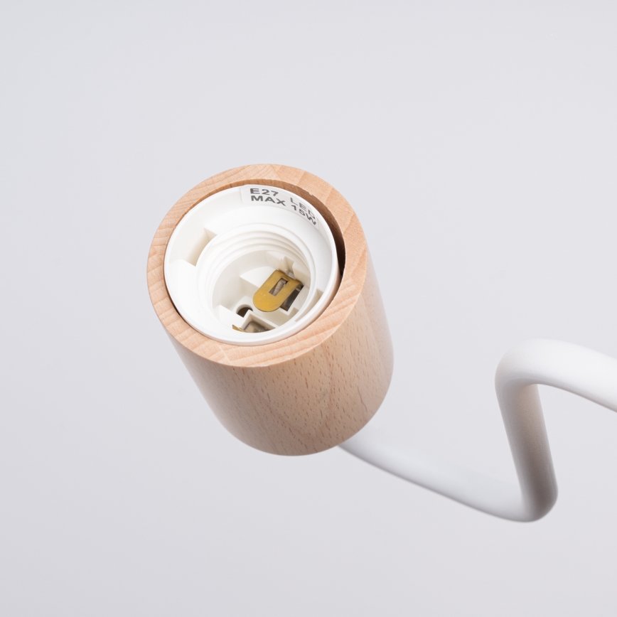 Væglampe TIMBO 1xE27/15W/230V hvid/beige/bøg
