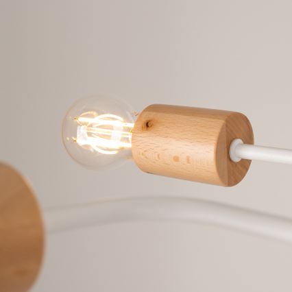 Loftlampe TIMBO 4xE27/15W/230V hvid/beige/bøg