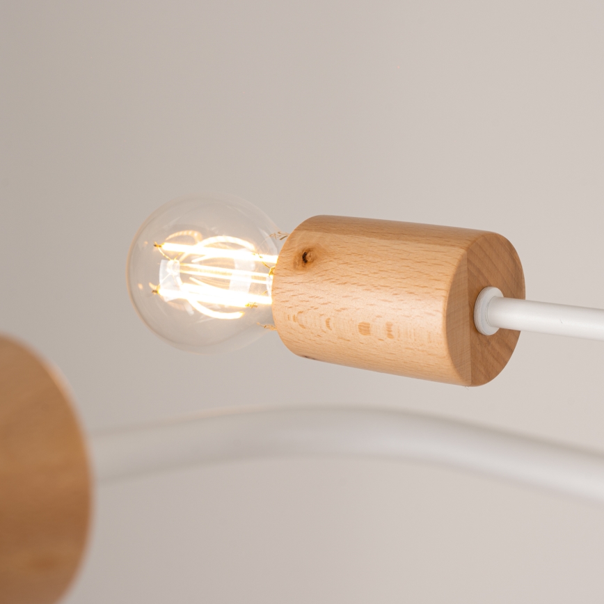 Loftlampe TIMBO 4xE27/15W/230V hvid/beige/bøg