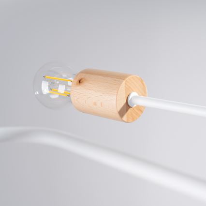 Loftlampe TIMBO 4xE27/15W/230V hvid/beige/bøg