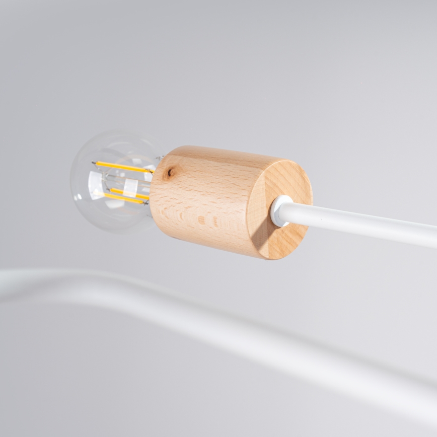 Loftlampe TIMBO 4xE27/15W/230V hvid/beige/bøg