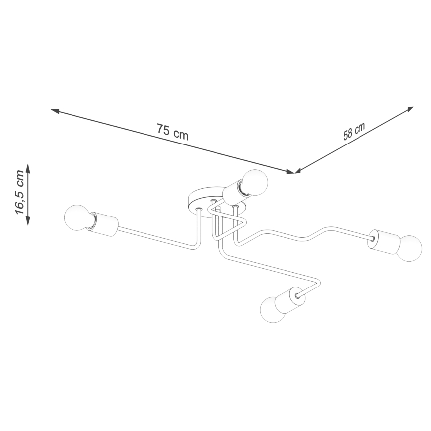 Loftlampe TIMBO 4xE27/15W/230V hvid/beige/bøg