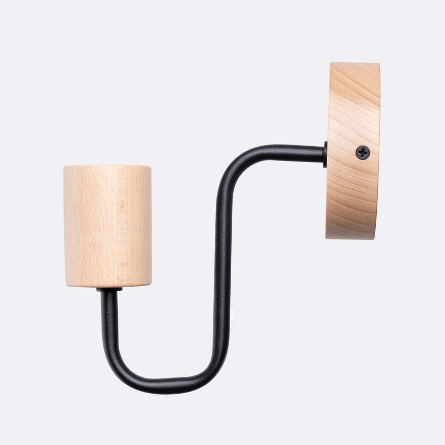 Væglampe TIMBO 1xE27/15W/230V sort/beige/bøg