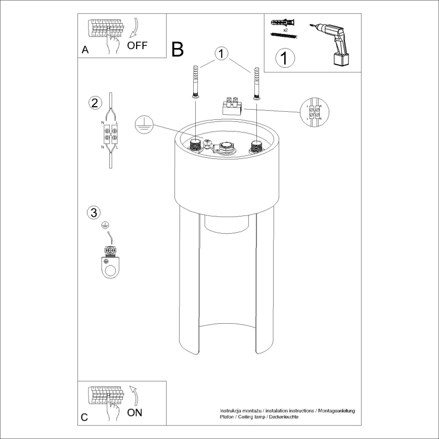 Loftlampe FLASH 1xE27/15W/230V hvid