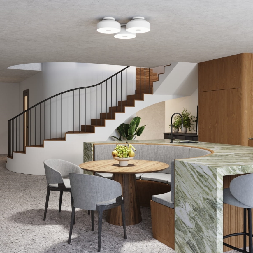 Loftlampe OMIQ 4xE27/15W/230V Ø 30 cm hvid