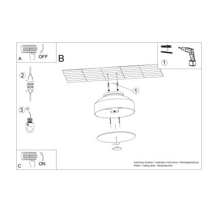 Loftlampe OMIQ 4xE27/15W/230V Ø 30 cm hvid