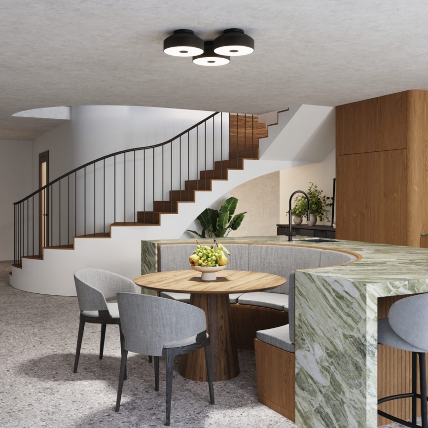 Loftlampe OMIQ 4xE27/15W/230V Ø 30 cm sort