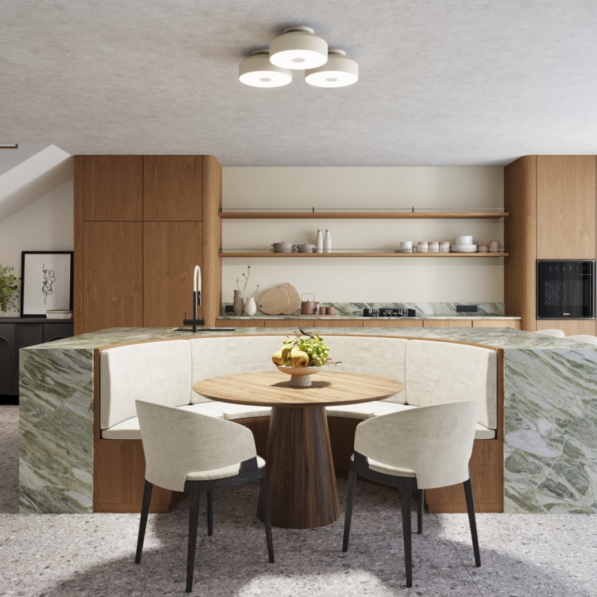 Loftlampe OMIQ 4xE27/15W/230V Ø 30 cm cremefarvet