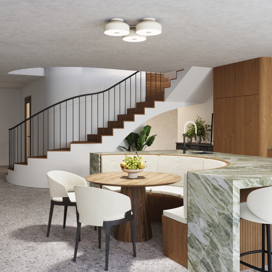 Loftlampe OMIQ 4xE27/15W/230V Ø 30 cm cremefarvet