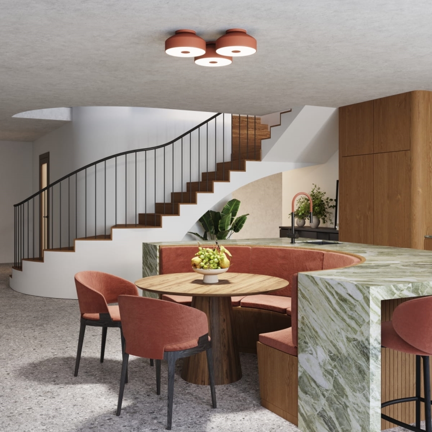 Loftlampe OMIQ 4xE27/15W/230V Ø 30 cm, rød