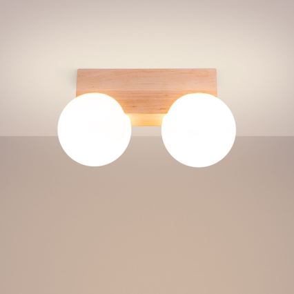 Loftlampe BULBO 2xG9/8W/230V bøg/hvid